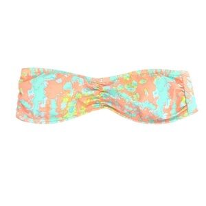 Hurley Orange Blue Splatter Swim Bikini Top M